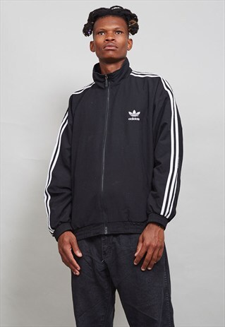 VINTAGE CLASSIC 90'S ADIDAS BLACK SPORT BOMBER JACKET