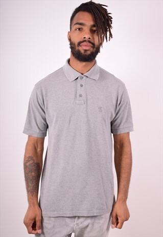 CALVIN KLEIN MENS VINTAGE POLO SHIRT LARGE GREY 90S