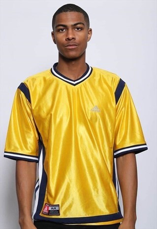 VINTAGE ADIDAS LOGO SPORTS T-SHIRT YELLOW