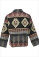VINTAGE PATTERNED MULTI-COLOUR BUTTON-FRONT TAPESTRY JACKET 