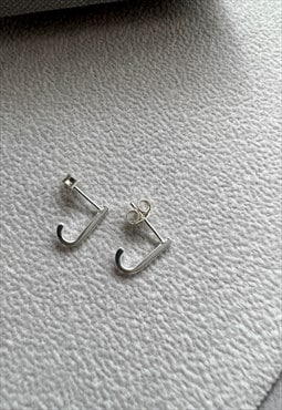 Small, huggie semi hoop wrap silver earrings sterling silver