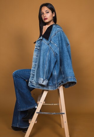 VINTAGE 80S REWORKED COLLAR LEVI'S DENIM JACKET / 0190