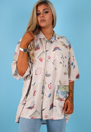 VINTAGE PATTERN SHIRT IN MULTI NS172