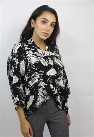 VINTAGE 90'S BLACK GRAPHIC SHIRT