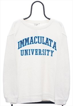 Vintage Immaculata University Cream Sweatshirt Womens