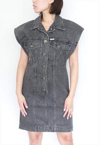 80S GREY DENIM GUESS GRUNGE STYLE DRESS
