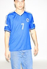 Vintage 00s classic football jersey in blue