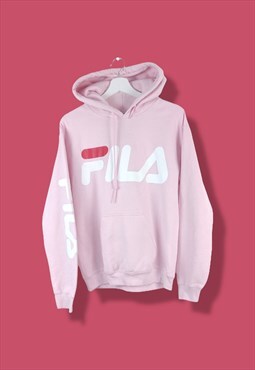 Vintage Fila Sweatshirt Hoodie Logo on Sleeve in Pink M