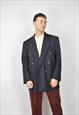VINTAGE BLACK STRIPED CLASSIC SUIT BLAZER