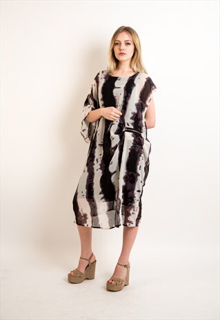 LEOPARD PRINT TUNIC SHIFT DRESS (BLACK)