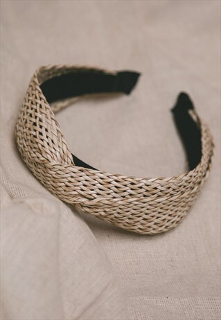 SENA TWISTED RATTAN HEADBAND - LIGHT NATURAL