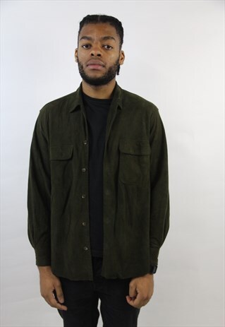 VINTAGE RALPH LAUREN GREEN SUEDE SHIRT