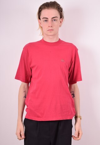 KAPPA MENS VINTAGE T-SHIRT TOP MEDIUM PINK 90S