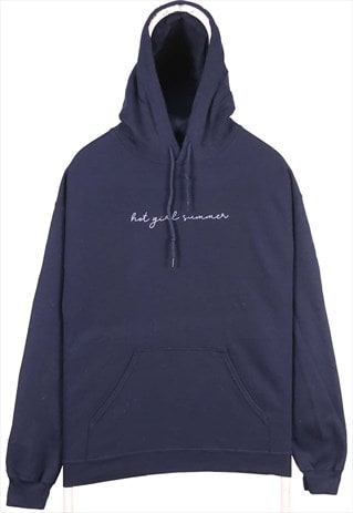 Gildan 90's Pullover Hoodie Medium Navy Blue