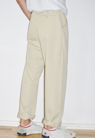 90'S DEADSTOCK RALPH LAUREN BEIGE VINTAGE TROUSERS