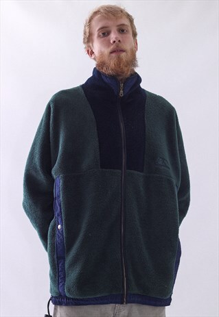 VINTAGE MENS HELLY HANSEN FLEECE DEEP PILL LOGO JACKET