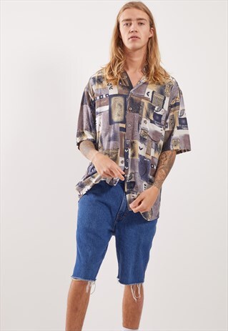 VINTAGE PATTERNED FESTIVAL SHORT SLEEVE SHIRT