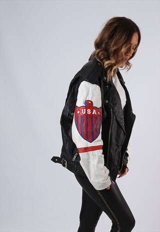 VINTAGE LEATHER PERFECTO JACKET MICHAEL HOBAN UK 14 (M3V)