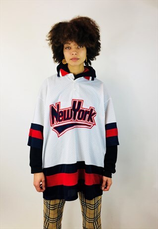 VINTAGE NEW YORK SPELLOUT JERSEY TOP DRESS