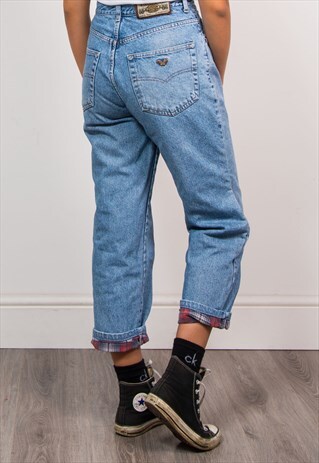 90'S VINTAGE BLUE STONEWASH DENIM MOM JEANS