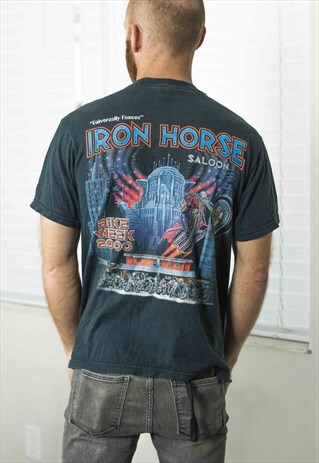 VINTAGE BIKER RALLY T-SHIRT 90S M 7.1