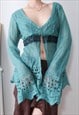 VINTAGE WHIMSY GOTH OPEN FRONT MOHAIR CARDIGAN