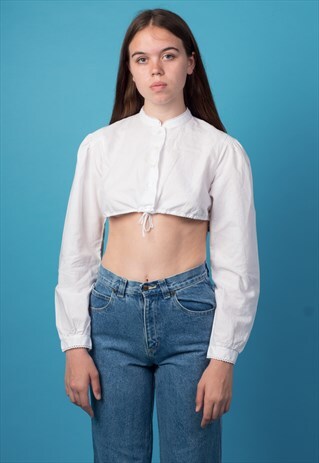 CROPPED VICTORIAN WHITE TOP