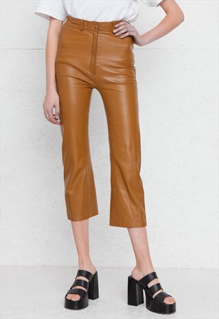 VINTAGE BROWN LEATHER TROUSERS BOTTOMS