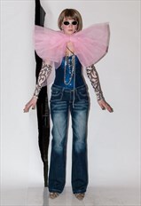 Vintage Y2K sexy contrast stich jeans with back embroidery