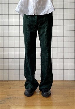 Vintage FENDI Corduroy Pants Monogram Boot Cut Trousers