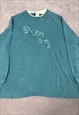 VINTAGE SWEATSHIRT EMBROIDERED FLOWERS PATTERNED JUMPER