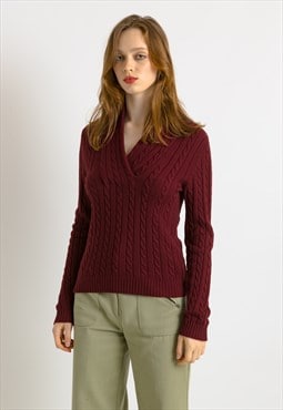 Ralph Lauren Sweater Maroon Polo Sweater Small 7508