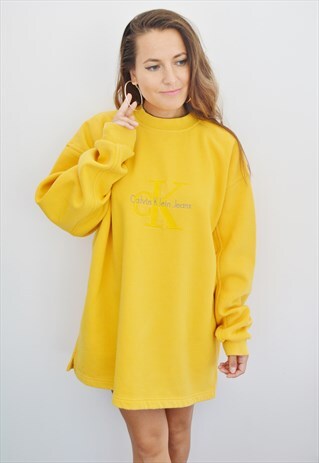 90'S CALVIN KLEIN VINTAGE YELLOW SWEATSHIRT