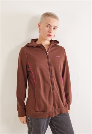 VINTAGE REEBOK ZIP-UP HOODIE BROWN