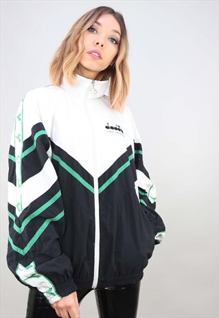 VINTAGE OVERSIZED DIADORA WINDBREAKER JACKET