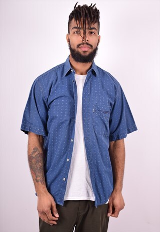 LEVI'S MENS VINTAGE SHIRT LARGE BLUE 90'S