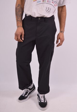 VINTAGE DICKIES CARGO TROUSERS BLACK