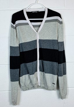 Vintage DKNY Knitted Cardigan Black and Grey