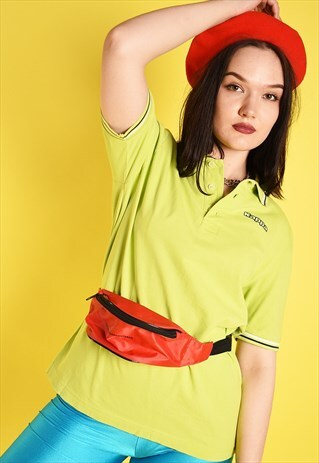 Y2K RETRO KAPPA FESTIVAL POLO T-SHIRT TOP TEE