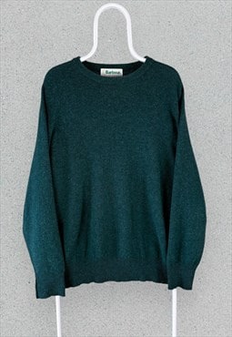 Vintage Barbour Green Lambswool Jumper Scotland Mens 46