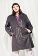 Vintage Leather Jacket Y2K Matrix Style Dark Purple Coat