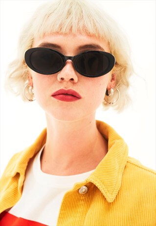 BIRDY - CLASSIC OVAL BLACK SUNGLASSES