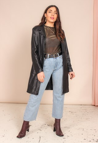VINTAGE 90S BLACK LEATHER JACKET
