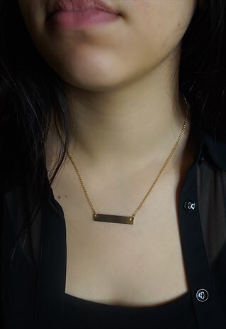 GOLD PLATED BAR NECKLACE