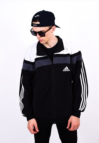 VINTAGE 90S COLOUR BLOCK VELVETY ADIDAS BOMBER JACKET
