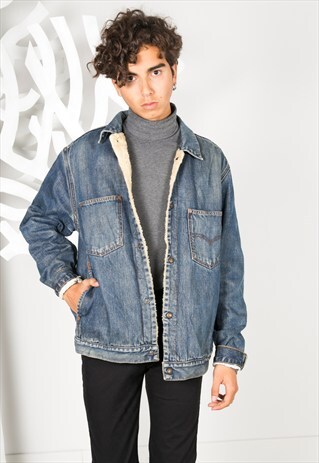 VINTAGE 80'S LEVI'S SHEEPSKIN OVERSHIRT / S0326