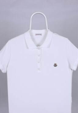 Moncler Vintage polo shirt rarity cotton S M white 