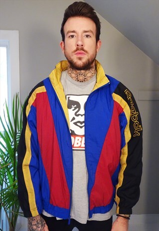 VINTAGE 90'S SHELL SUIT SPORTS ZIP UP TRACK JACKET