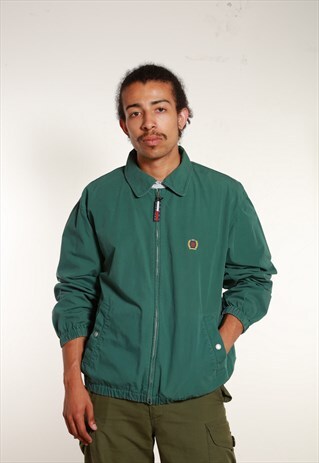 90'S GREEN TOMMY HILFIGER TRACK JACKET - M