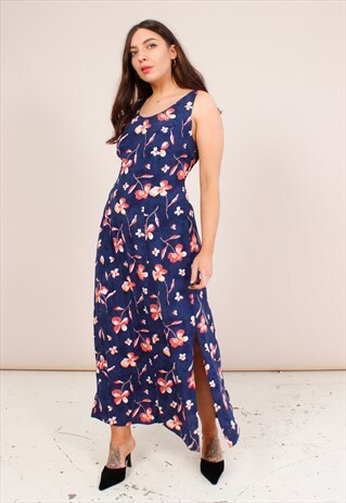 VINTAGE 90S FLORAL PRINT MAXI DRESS